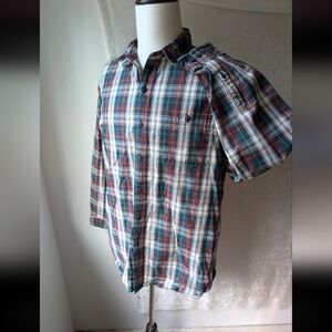 LL Bean Men's Large Cotton Long Sleeve Button-down Flannel Red Green Blue
